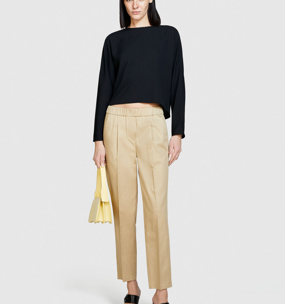 Solid color joggers - women's joggers - Beige | Sisley image number 1